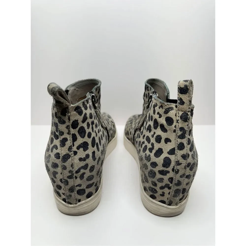 Caslon Aidy Boots Size 10 Water Resistant Suede Leather Leopard ‎ Print Booties